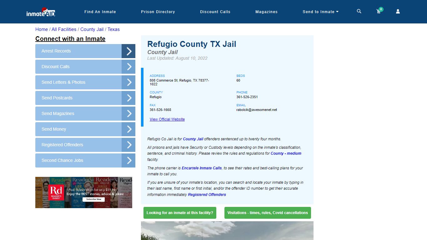 Refugio County TX Jail - Inmate Locator - Refugio, TX